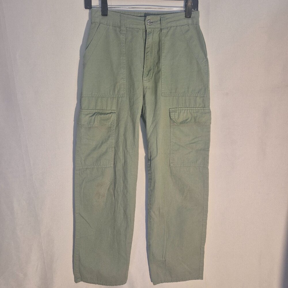 Denim Co ladies' light green denim cargo pants in size 4